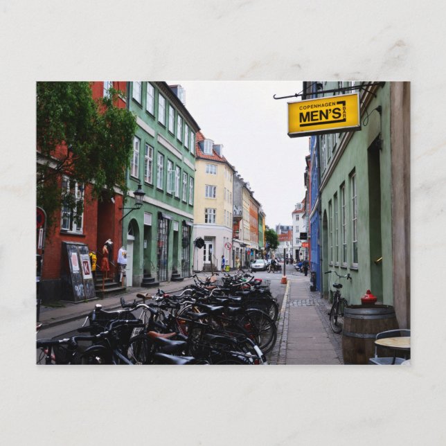 Carte Postale Vélos dans la rue Old Copenhagen (Devant)