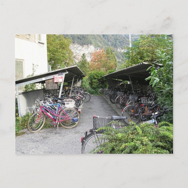 Carte Postale Vélos en Interlocken (Devant)