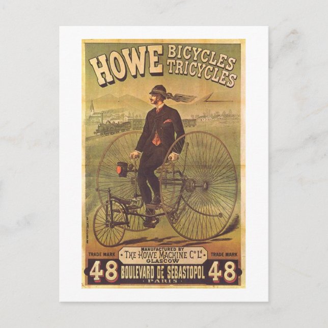 Carte Postale Vélos et Tricyclettes vintages (Devant)