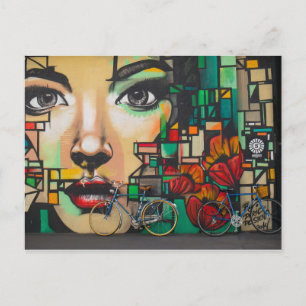 Carte Postale Vélos sur le mur de Graffiti