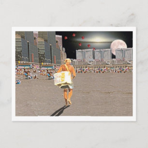 Carte Postale Vendeur de crème glacée sur la plage