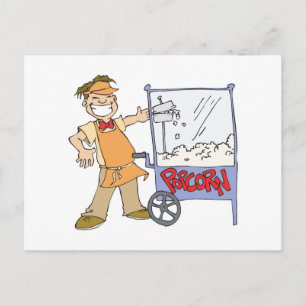 Carte Postale vendeur de pop-corn film popcorn panier