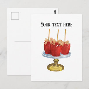 Carte Postale Vendeurs de pommes de confiserie mignons personnal