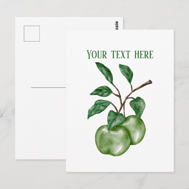 Carte Postale Vendeurs de pommes mignons personnalisables  (Devant / Derrière)