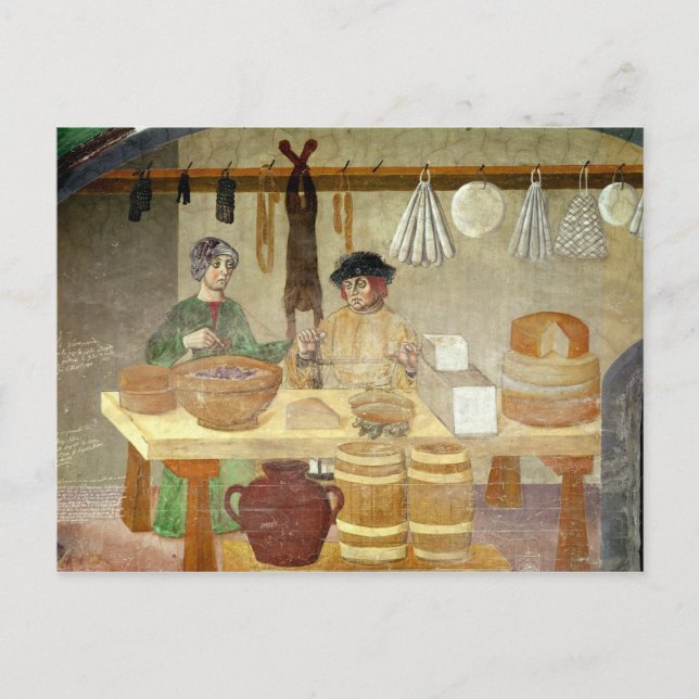 Carte Postale Vendeurs de saucisses et de fromage (Devant)