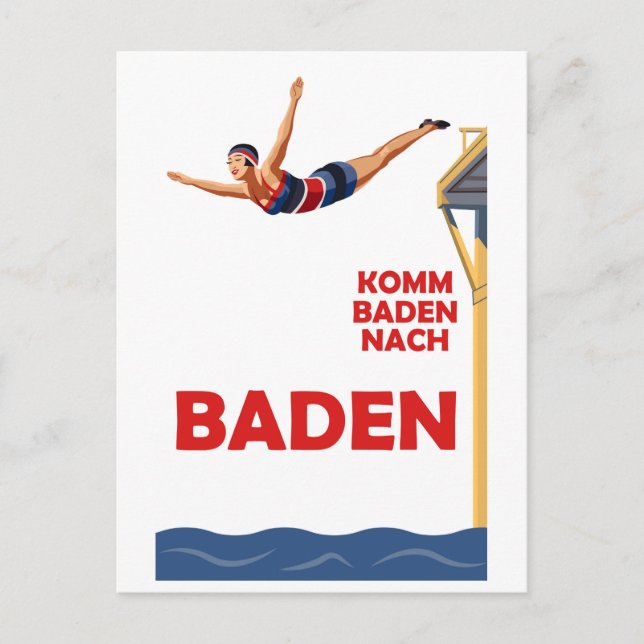 Carte Postale Venez à Baden Baden (Devant)