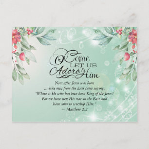 Carte Postale Venez Adorons-Le Matthieu 2:2 Bible Noël