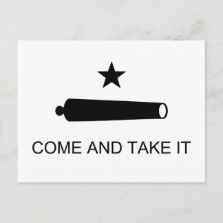 Carte Postale Venez il falloir le drapeau du Texas