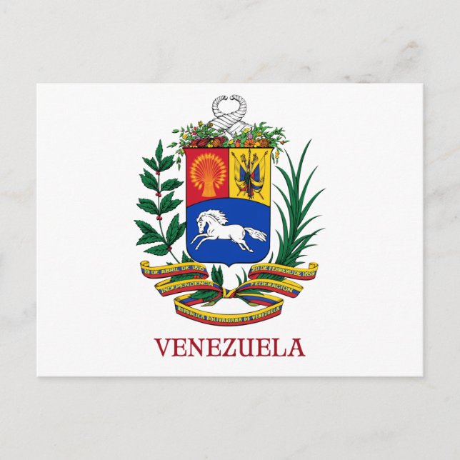 Carte Postale VENEZUELA - emblème/blason/drapeau/symbole (Devant)