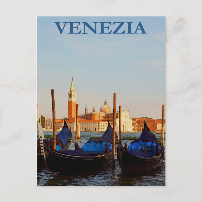 Carte Postale Venice Gondola Vintage voyage (Devant)