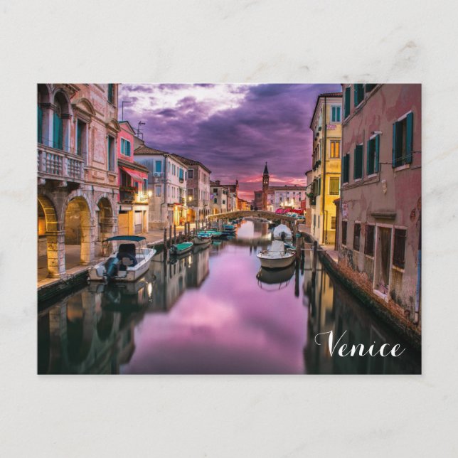 Carte Postale Venise Italie Canal italien au coucher du soleil P (Devant)