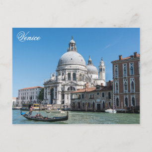 Carte Postale Venise Italie Église Gondola Photo Voyage