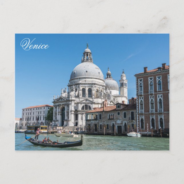 Carte Postale Venise Italie Église Gondola Photo Voyage (Devant)