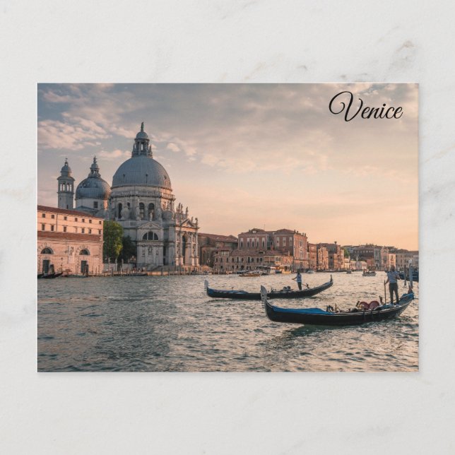 Carte Postale Venise Italie Église Gondola Photo Voyage (Devant)
