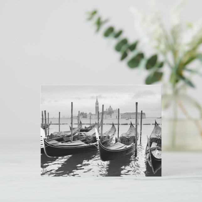 Carte Postale Venise Italie paysage noir et blanc (Debout devant)