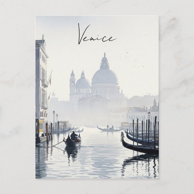 Carte Postale Venise Italie Voyage Souvenir Aquarelle (Devant)