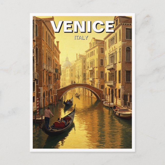 Carte Postale Venise Italie Voyage Souvenir Peinture (Devant)