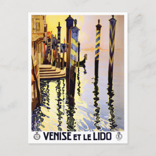 Carte Postale Venise Lido Italie voyage millésime