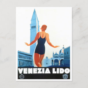 Carte Postale Venise Lido Italie voyage millésime