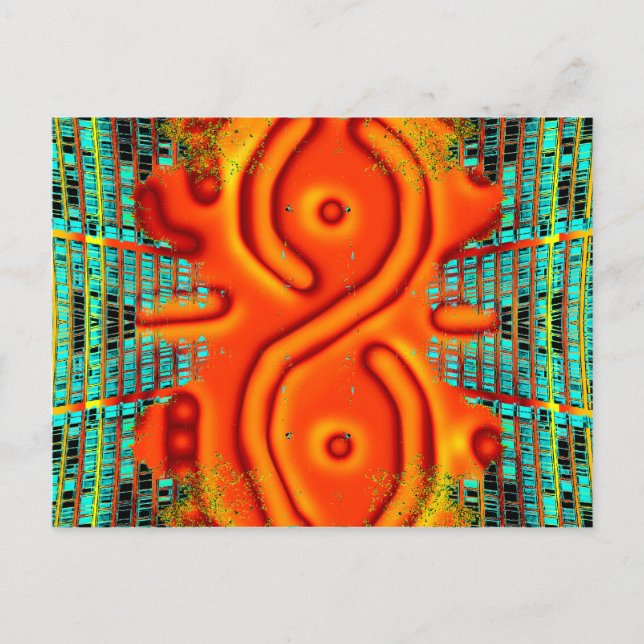 Carte Postale Vent Extreme Design Orange Urbain Futurisme (Devant)