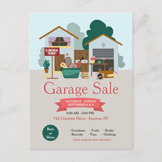 Carte postale Vente de garage (Devant)