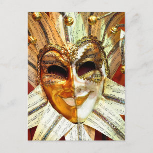 Carte Postale Ventian Carnival Jester Mask