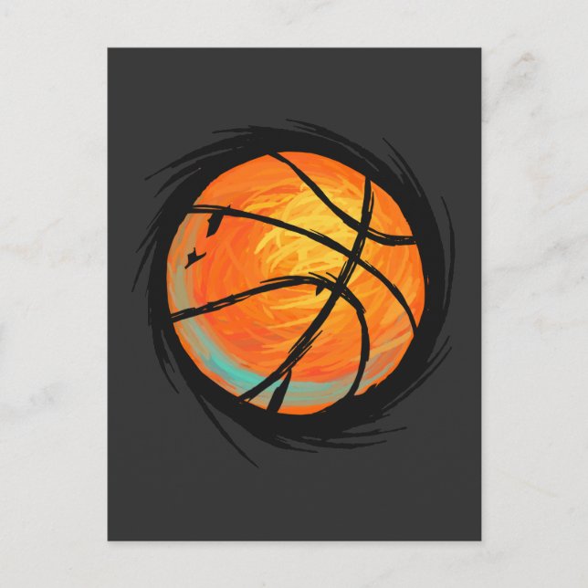 Carte Postale Ventilateur Sport de balle du joueur de basket-bal (Devant)