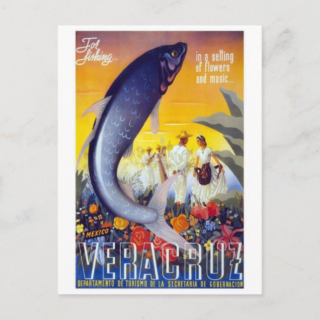 Carte Postale Veracruz, Mexique Vintage (Devant)