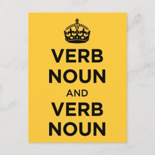 Carte Postale Verbe Noun et Verbe Noun - Gardez le calme et cont