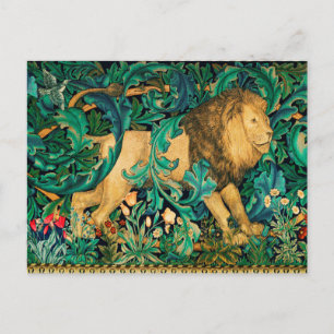 Carte Postale VERDURE, ANIMAUX FORESTIERS LION Floral