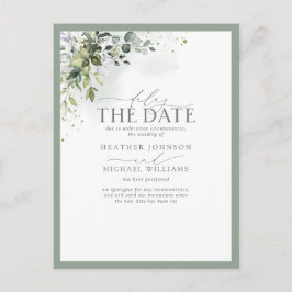 Carte Postale Verdure botanique Aquarelle florale Délai Date