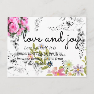 Carte Postale Verdure Eucalyptus, Encre noire, Fuite de noces
