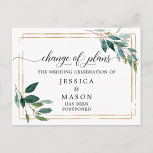 Carte Postale Verdure Reportée Mariage Modifier La Date