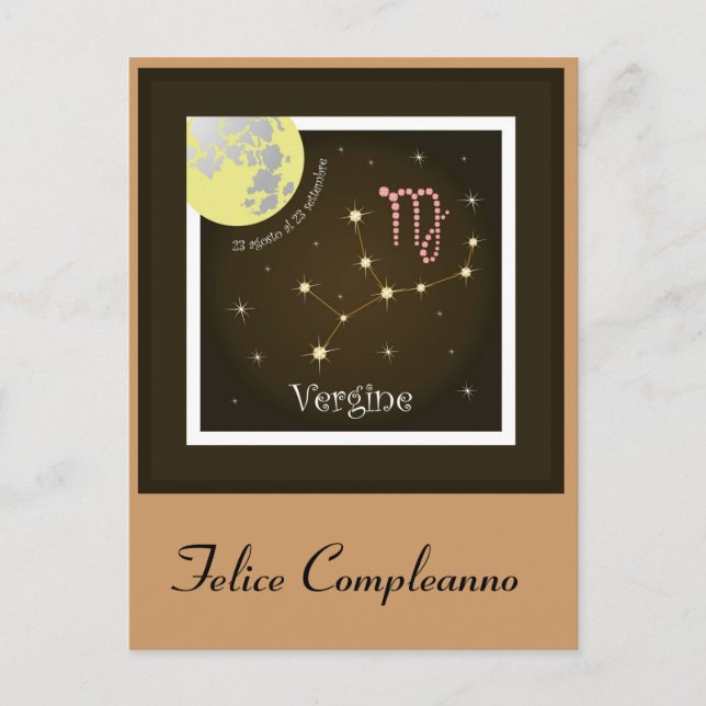 Carte Postale Vergine 23 agosto al 23 settembre (Devant)