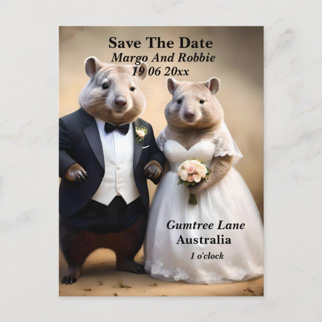 Carte Postale "Véritable Amour En Bas : Wombats Tying The Knot (Devant)