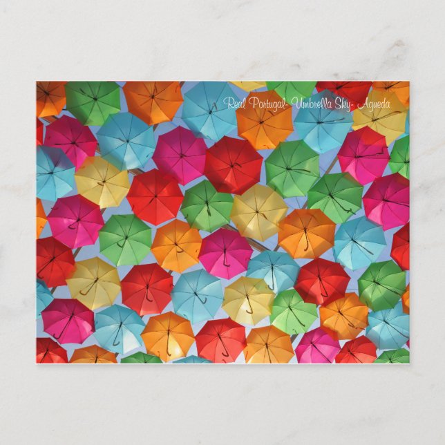 Carte Postale Véritable Portugal - Parapluie Sky- Agueda (Devant)