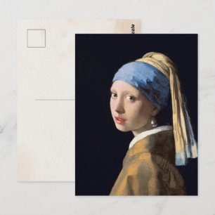 Carte Postale Vermeer Jeune fille au collier de perles Beaux-Art