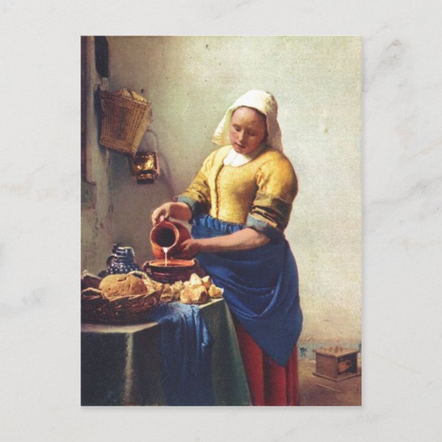 Carte Postale Vermeer van Delft, Jan Milchausgie? ende Magd The  (Devant)