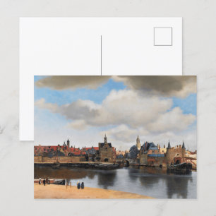 Carte Postale Vermeer - Vue de Delft Peinture Cityscape