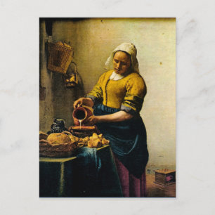 Carte Postale Vermeer's Maidservant Pouring Milk (circa 1660)