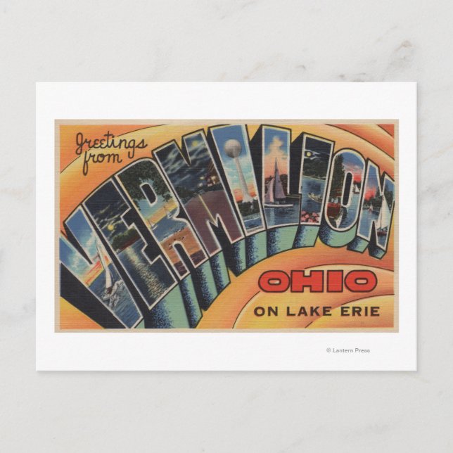 Carte Postale Vermilion, Ohio - Scènes de grandes lettres (Devant)