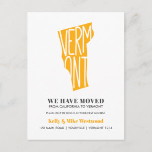 Carte Postale VERMONT Nous avons déplacé Nouvelle adresse Nouvea