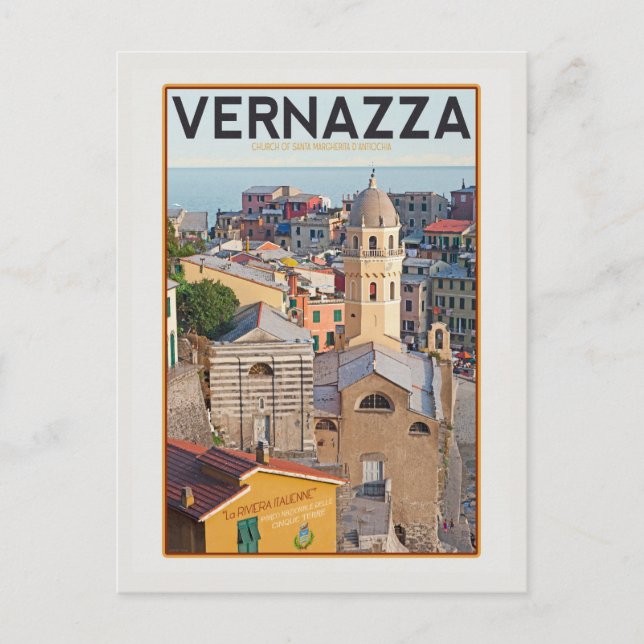 Carte Postale Vernazza - Eglise de Père Noël Margherita d'Antioc (Devant)