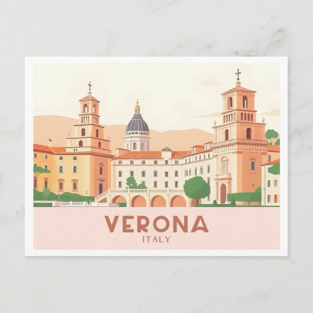 Carte Postale Vérone Italie Pastel Voyage - Balcon de Juliette (Devant)