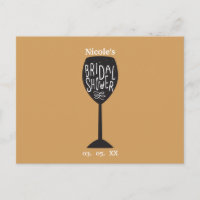 Carte postale Verre à vin PLUIE DE MARIAGE TOUTE C