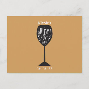 Carte postale Verre à vin PLUIE DE MARIAGE TOUTE C