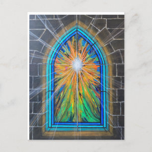 Carte Postale Verre coloré de l'église Light 3