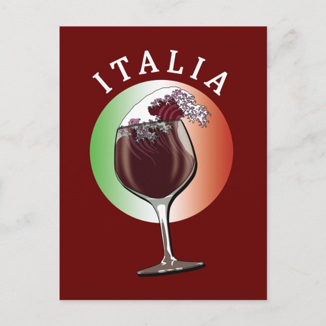 Carte Postale Verre de vin italien - Italia, Italie (Devant)