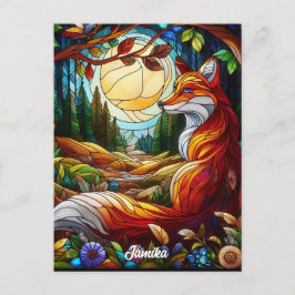 Carte Postale Verre tendu Look Renard rouge