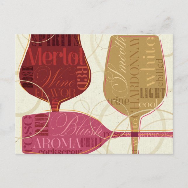 Carte Postale Verres à vin colorés (Devant)